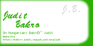 judit bakro business card